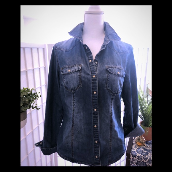 h and m denim shirt dress